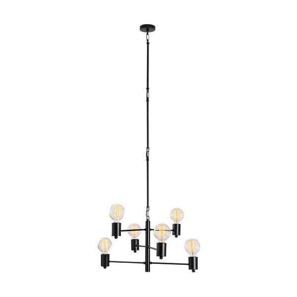 Czarna lampa wisząca z 6 kloszami Opviq lights Hexa Long-image-2