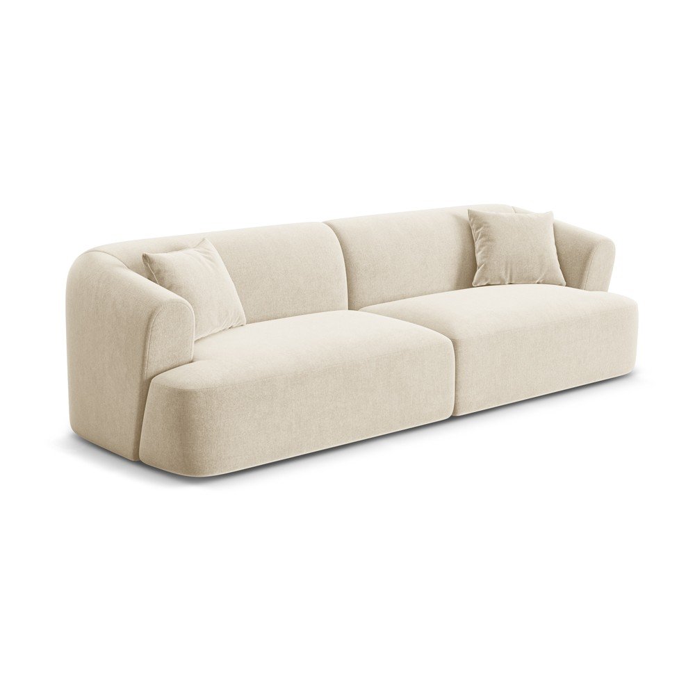 Beżowa aksamitna sofa 255 cm Campi – Cosmopolitan Design (zdjęcie 2)