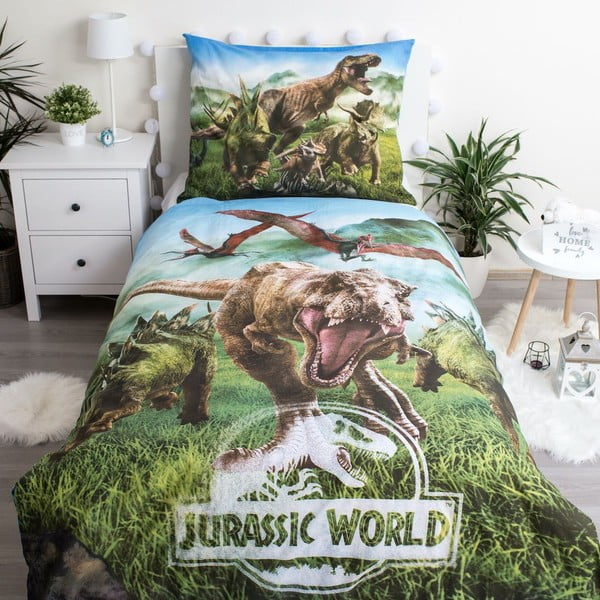 Bawełniana pościel dziecięca jednoosobowa 140x200 cm Jurassic World – Jerry Fabrics-image-3
