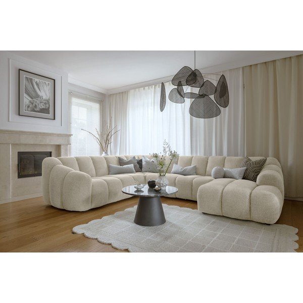 Beżowy narożnik (lewostronny/w kształcie litery U) Shell – Miuform-image-1