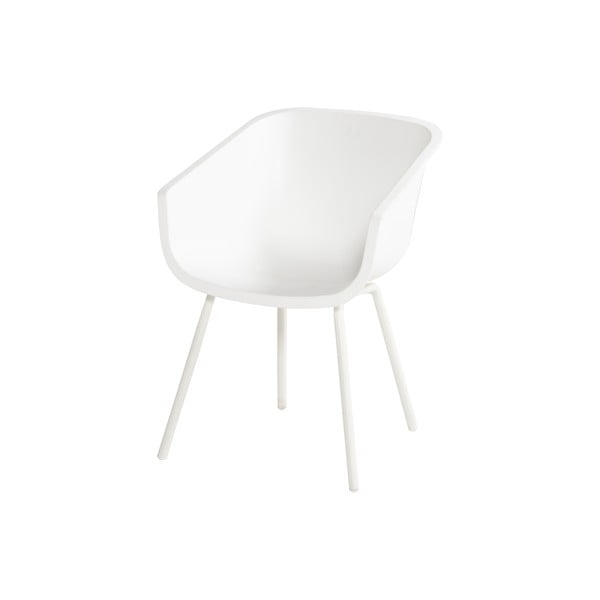 Białe plastikowe krzesła ogrodowe zestaw 2 szt. Amalia Alu Rondo – Hartman