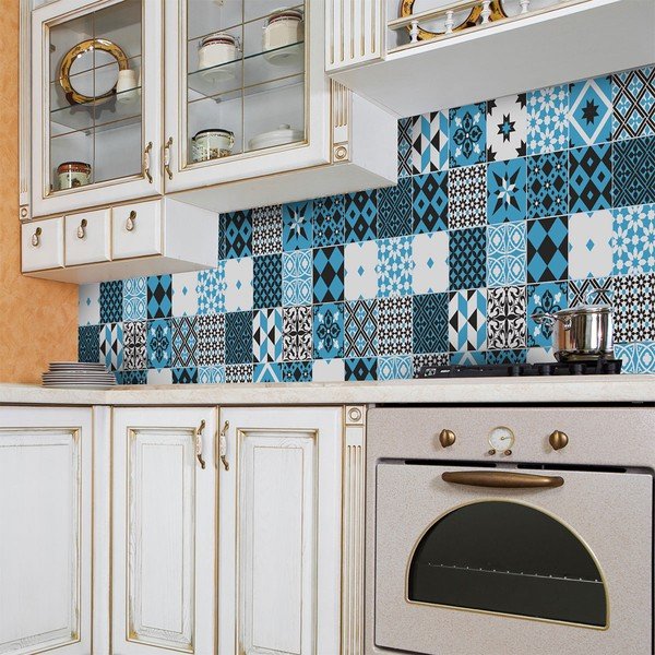 Zestaw 30 naklejek ściennych Ambiance Azulejos Talia, 15x15 cm-image-3