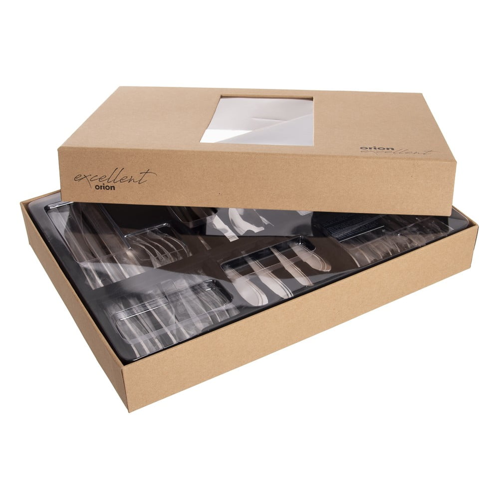 Sztućce 24 szt. ze stali nierdzewnej w kolorze srebra Satin – Orion (zdjęcie 4)