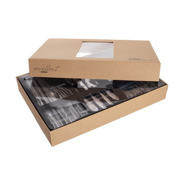 Sztućce 24 szt. ze stali nierdzewnej w kolorze srebra Satin – Orion-image-3