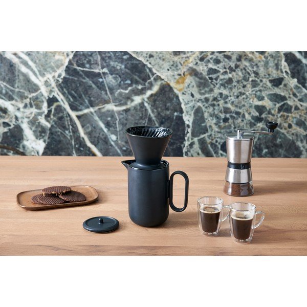 Czarny kamionkowy zestaw do kawy Palermo – Leopold Vienna-image-1