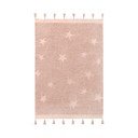 Różowy bawełniany dywan dziecięcy tkany ręcznie odpowiedni do prania 120x175 cm Hippy Stars Vinatge Nude – Lorena Canals