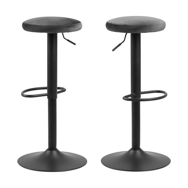 Szary tapicerowany hoker z regulowaną wysokością (wysokość siedziska 62 cm) Finch – Actona-image-3