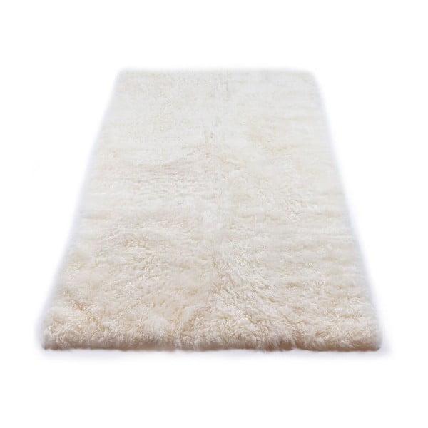Biały dywan futrzany z krótkim włosiem, 165 x 100 cm