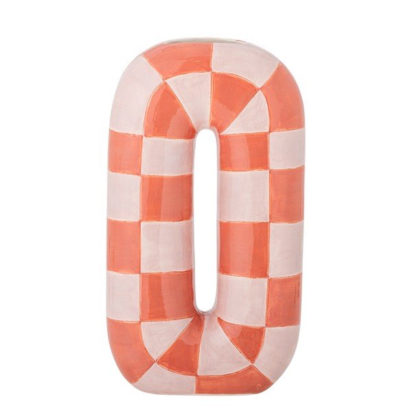 Łososiowy/kremowy ceramiczny ręcznie malowany wazon (wysokość 32 cm) Mae – Bloomingville