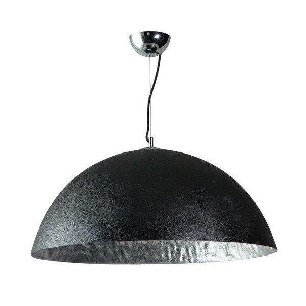 Czarno-srebrna lampa wisząca ETH Mezzo Tondo, ⌀ 70 cm