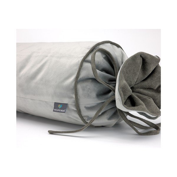 Szara poszewka na poduszkę WeLoveBeds Silver Candy, ⌀ 20x58 cm-image-3