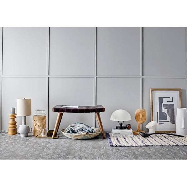 Szaro-niebieski pled Bloomingville Ornaments, 160x130 cm-image-1