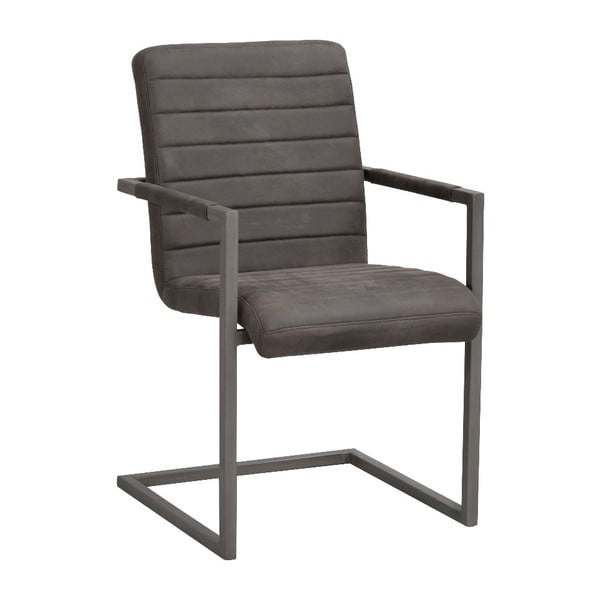 Ciemnobrązowe krzesło z czarnymi metalowymi nogami Rowico Clive