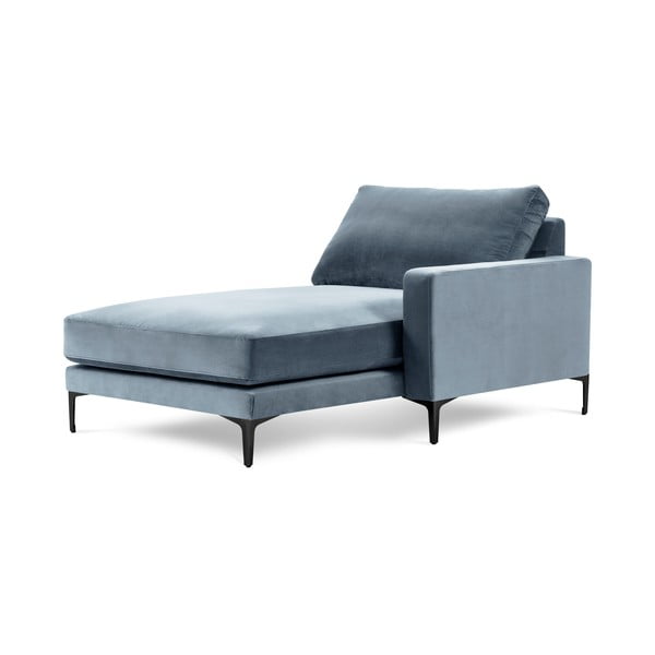 Jasnoniebieski aksamitny szezlong Kooko Home Harmony, prawostronny-image-2