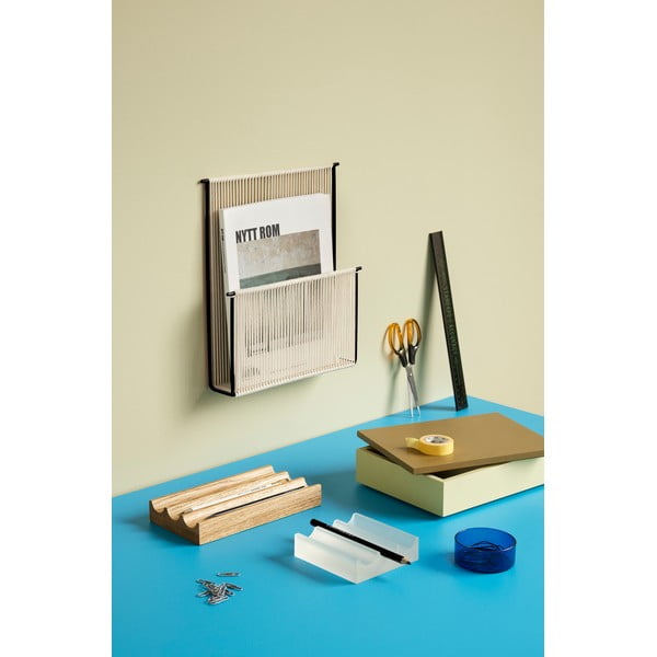 Drewniany organizer na artykuły papiernicze Wave – Hübsch-image-1