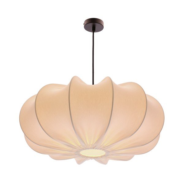 Biała lampa wisząca z tekstylnym kloszem ø 52 cm Cafee – Candellux Lighting-image-3