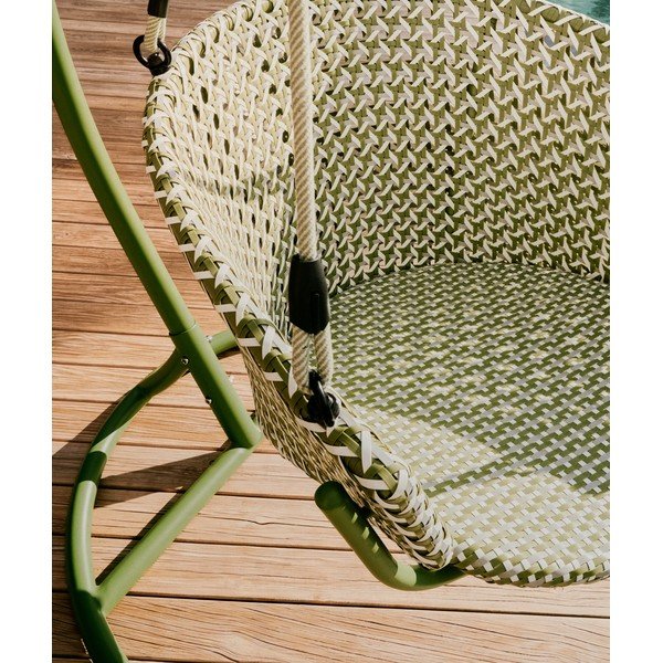 Zielony rattanowy wiszący fotel ogrodowy Saliga – Kave Home-image-4