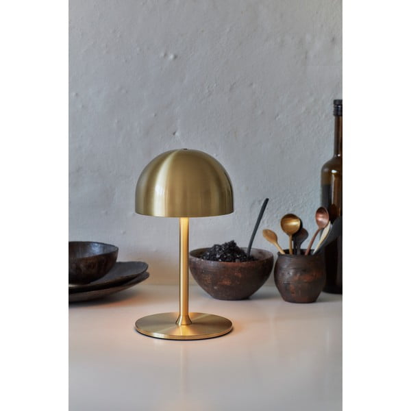 Lampa stołowa LED w kolorze mosiądzu  ze zdalnym sterowaniem i metalowym kloszem (wysokość 22 cm) Tim – Sirius-image-3