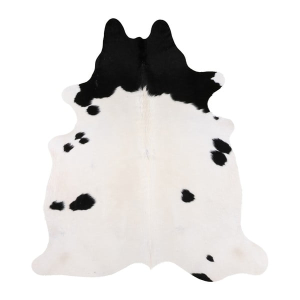 Czarno-biały dywan z prawdziwej skóry Arctic Fur Nero Creamy, 185x170 cm