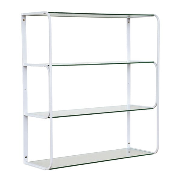 Biała metalowa półka ze szklanymi półeczkami RGE Ellen