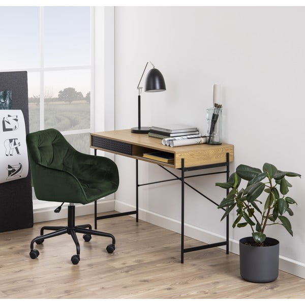 Zielone krzesło biurowe z aksamitnym obiciem Actona Brooke-image-1