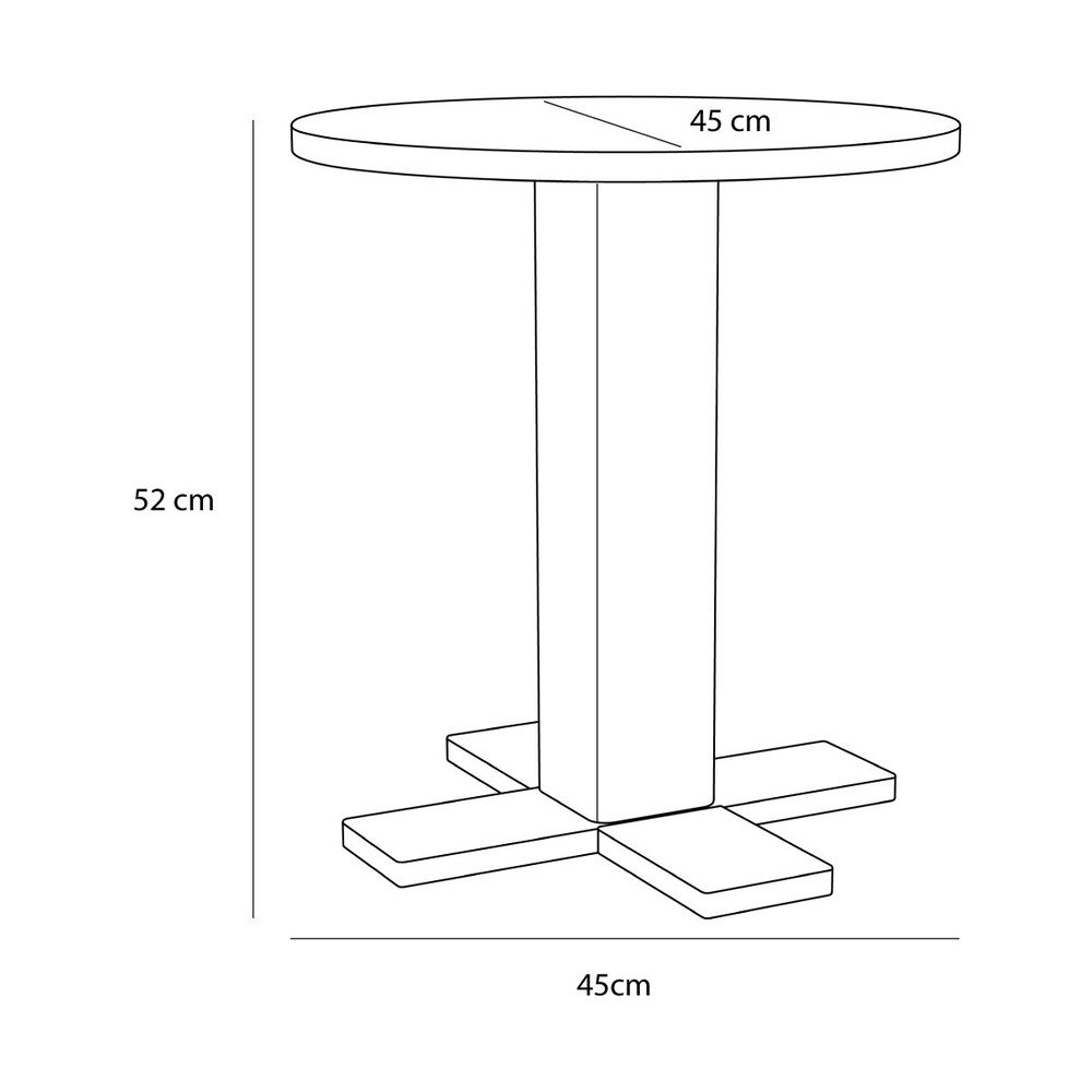 Okrągły stolik w dekorze dębu ø 45 cm Koohi – Hübsch (zdjęcie 4)