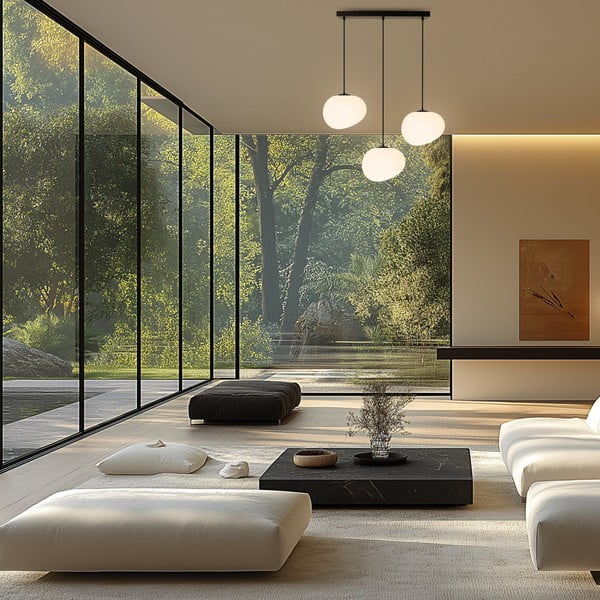 Czarno-biała lampa wisząca Stones – Candellux Lighting-image-1