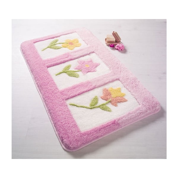 Różowy dywanik łazienkowy Confetti Bathmats Anjelik, 70x120 cm