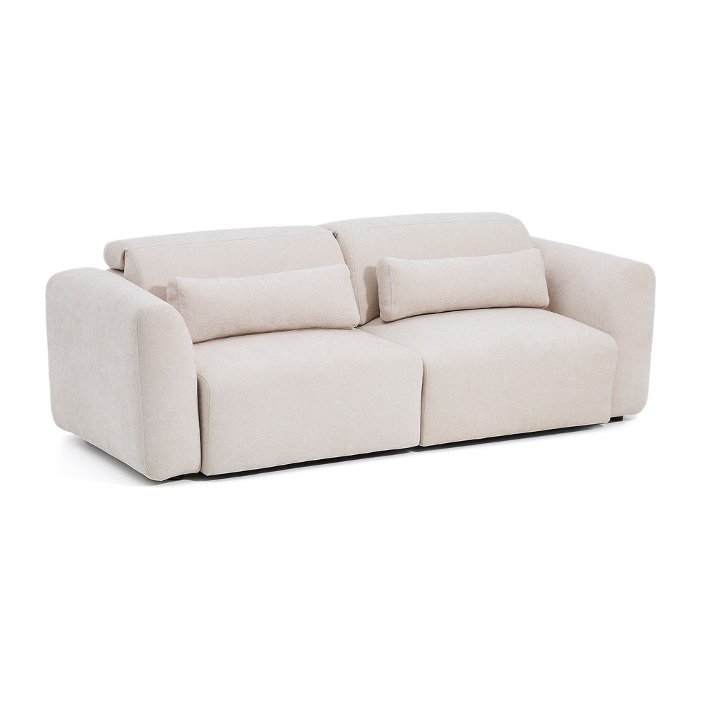 Beżowa częściowo rozkładana/rozkładana sofa z tkaniny szenilowej z szezlongiem 240 cm Lares – Kave Home (zdjęcie 8)