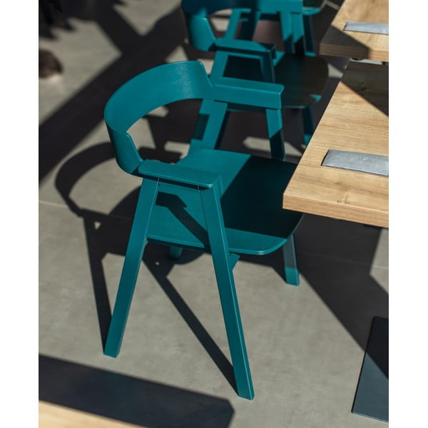 Morskie krzesło z podłokietnikami z litego drewna dębowego Flip – Gazzda-image-1