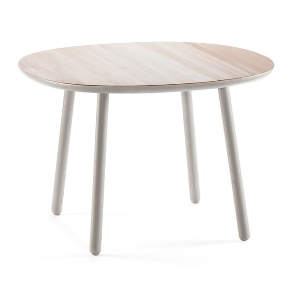 Szary stół z litego drewna EMKO Naïve, ⌀ 110 cm