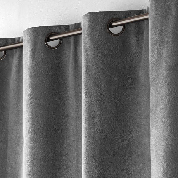 Antracytowa aksamitna zasłona 140x260 cm Olympe – douceur d'intérieur-image-3