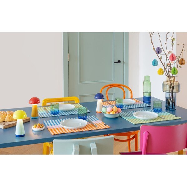 Żółto-jasnoniebieska lampa stołowa LED ze ściemniaczem (wysokość 18 cm) Bobbi – Remember-image-4