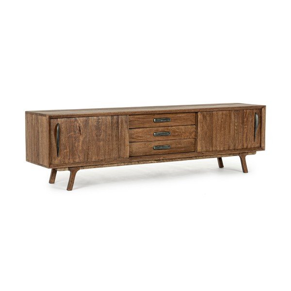 Szafka pod TV z litego drewna mango w naturalnym kolorze 200x60x43 cm Sherman – Bizzotto