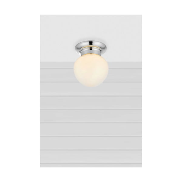 Lampa sufitowa w biało-srebrnym kolorze ze szklanym kloszem Ronda – Markslöjd-image-1