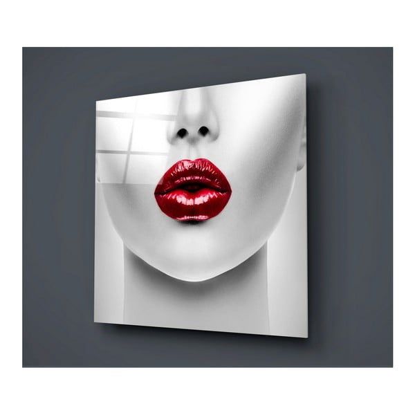 Obraz szklany Insigne Lips Rojo, 50x50 cm