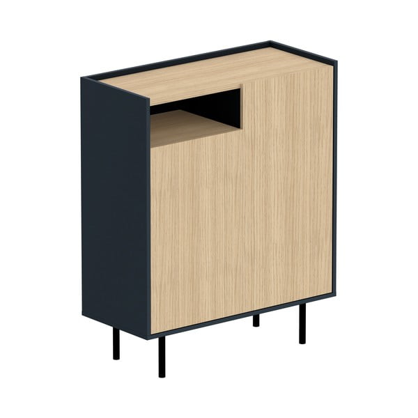 Czarna szafka na buty w dekorze dębu Sienna – TemaHome