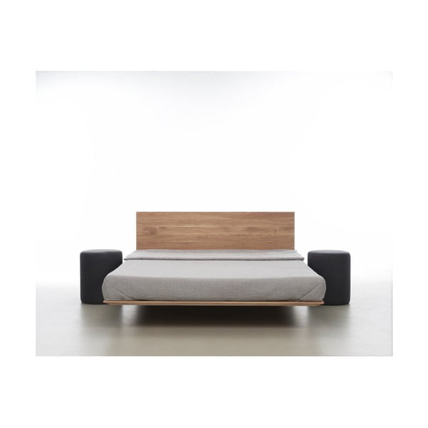 Łóżko z drewna dębowego pokrytego olejem Mazzivo Nobby, 140x220 cm