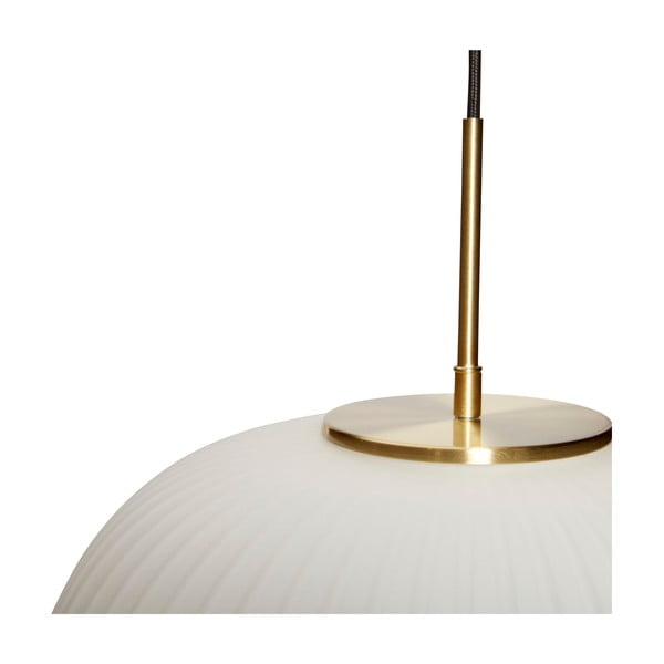 Biała lampa wisząca ze szklanym kloszem ø 40 cm Serene – Hübsch-image-4