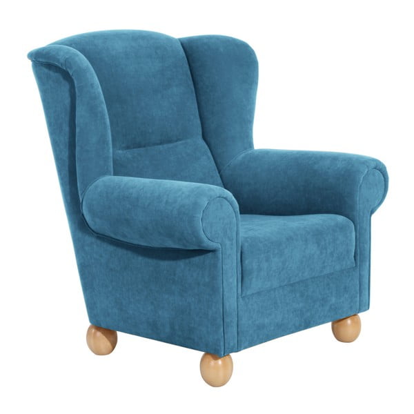 Niebieski fotel Max Winzer Monarch Velor