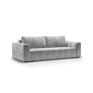 Jasnoszara aksamitna rozkładana sofa Milo Casa Luca