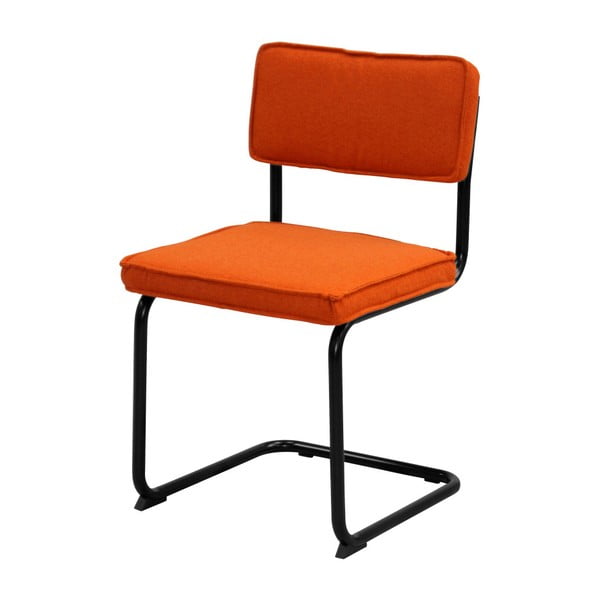 Pomarańczowe krzesło z czarnymi nogami Aemely
