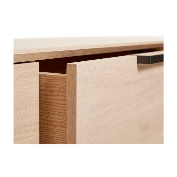 Niska komoda z białego drewna dębowego z 3 drzwiczkami Unique Furniture Vivara-image-3