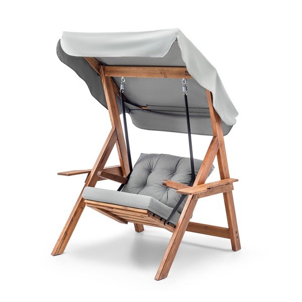 Szara drewniana huśtawka ogrodowa Galata – Floriane Garden-image-3