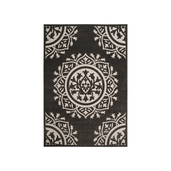 Czarno-kremowy dywan odpowiedni na zewnątrz Safavieh Delancy, 231x160 cm