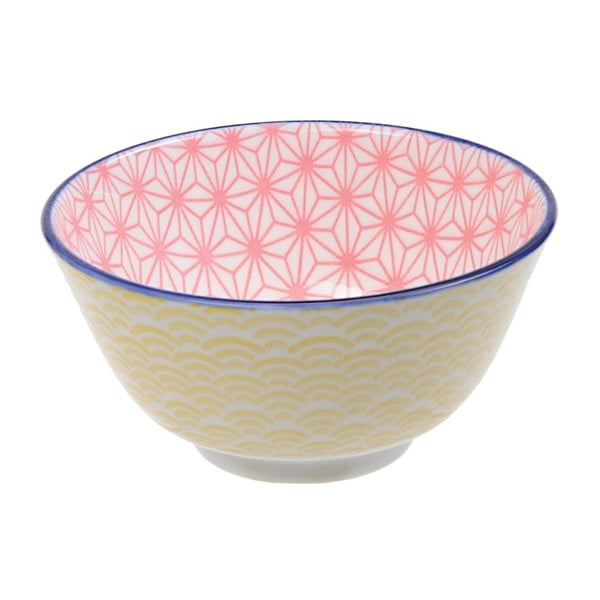 Żółto-różowa porcelanowa miska Tokyo Design Studio Star, ⌀ 12 cm