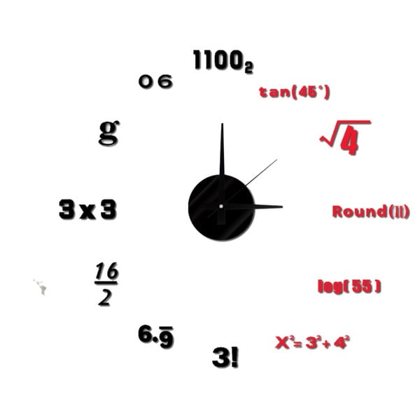 Zegar samoprzylepny Mauro Ferretti Math, ⌀ 50 cm