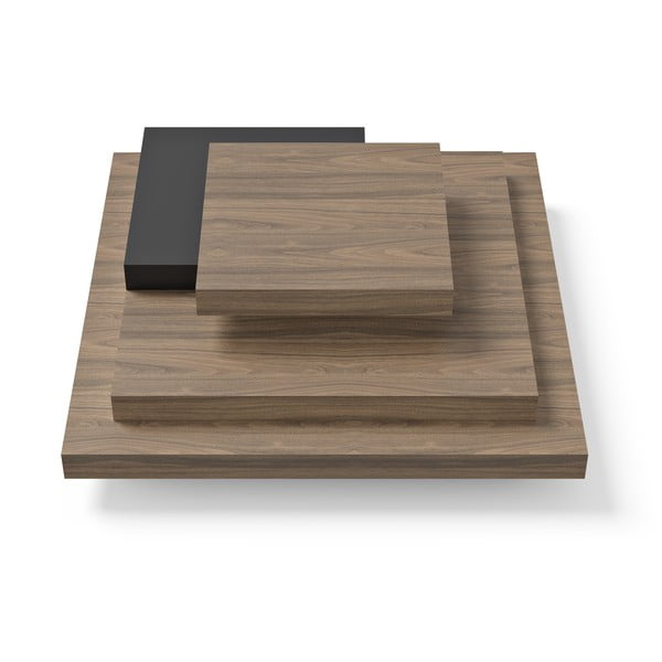 Czarny stolik w dekorze orzecha 110x110 cm Slate – TemaHome-image-3