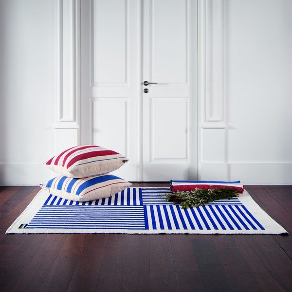 Dywan Lona Print 200x150 cm, niebieski/biały-image-1