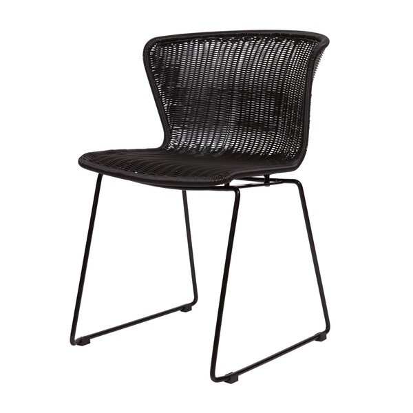 Czarne krzesła ogrodowe zestaw 2 szt. ze sztucznego rattanu Wings – WOOOD